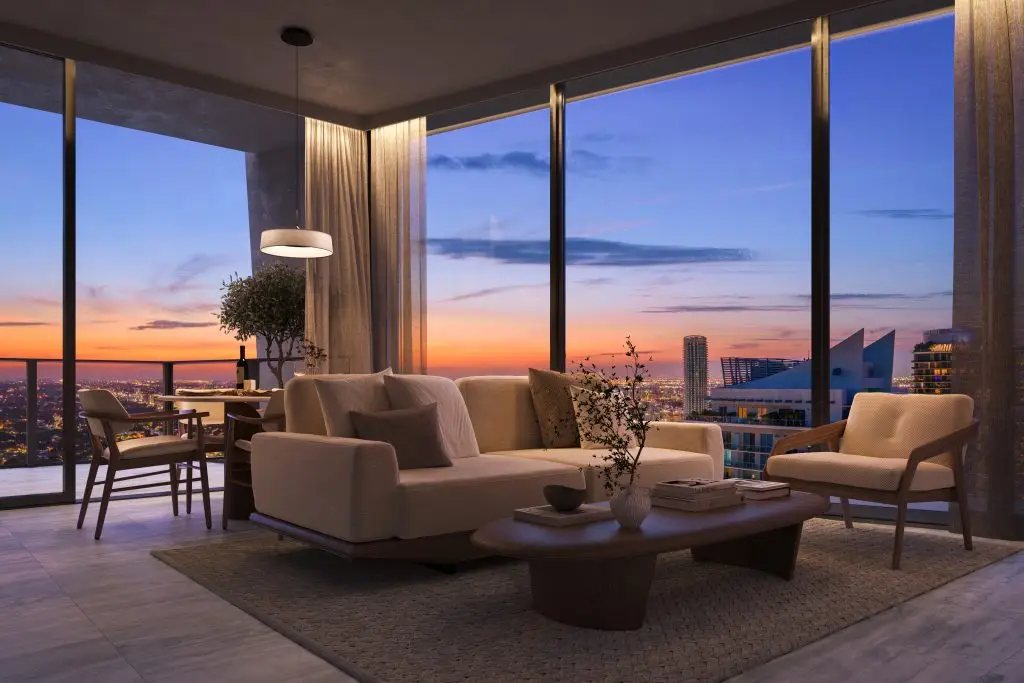 Model G living space at ORA by Casa Tua during the Miami Grand Prix