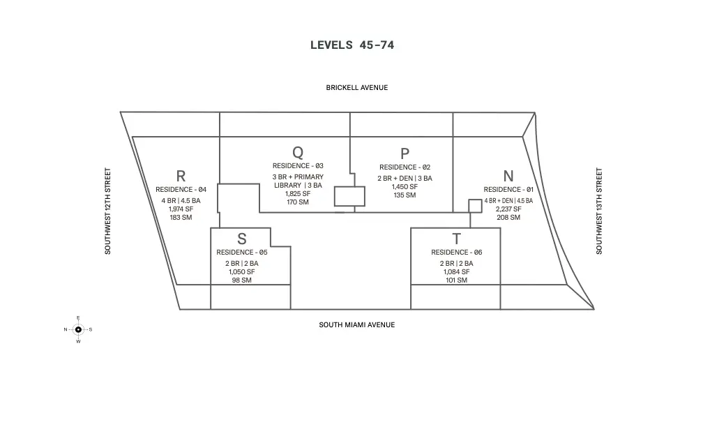 Above Bosco Residence Key Plan at ORA by Casa Tua in Brickell, Miami